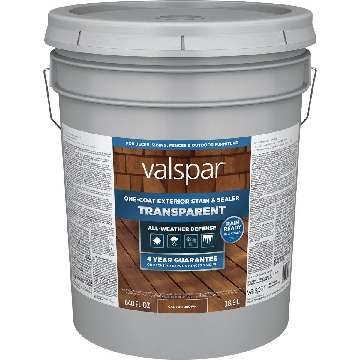 Valspar Transparent Deck Stain, Canyon Brown, 5 Gal. - photo 2