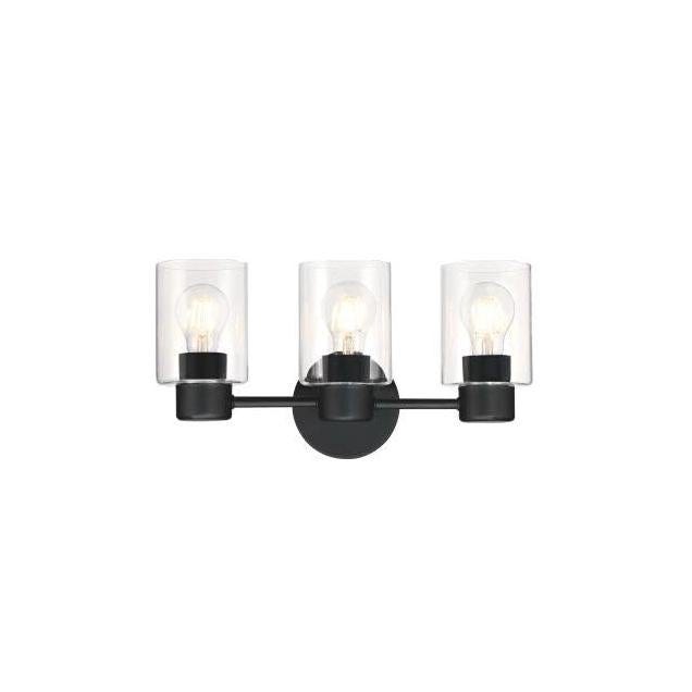 Westinghouse 8-1/4 In. x 15-3/4 In. Matte Black Finish Sylvestre 3 Light Indoor Wall Fixture Westinghouse 8-1/4 In. x 15-3/4 In. Matte Black Finish Sylvestre 3 Light Indoor Wall Fixture