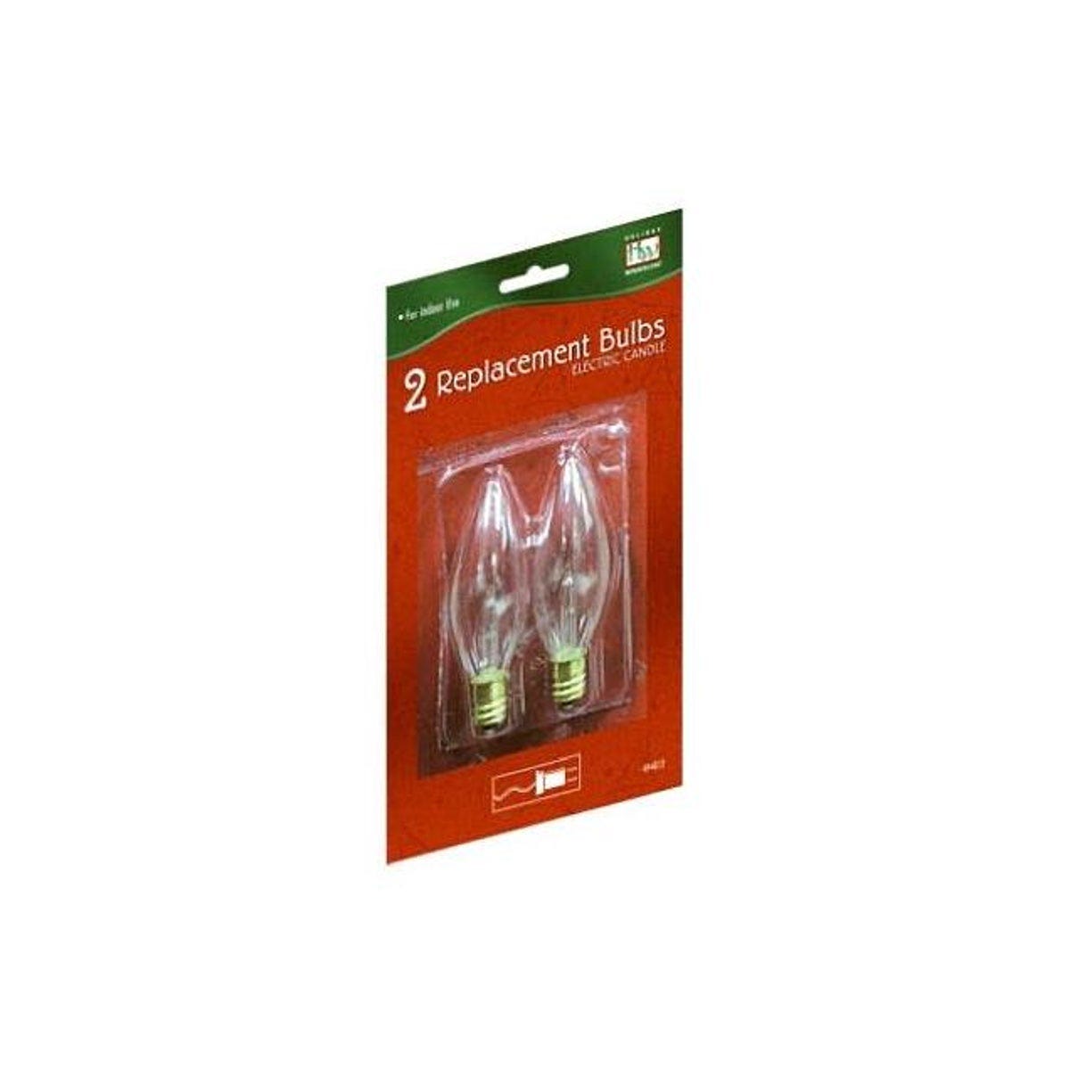 Holiday Wonderland Clear Flame Replacement Bulbs for Christmas Electric Candle (2-Pack)
