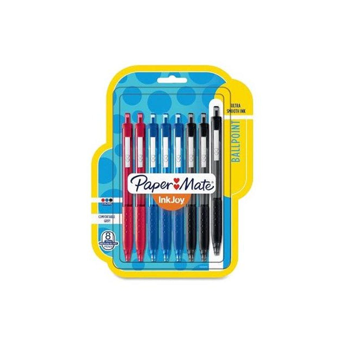 Paper Mate Blue, Black, & Red Inkjoy Ballpoint Pens (8-Pack)