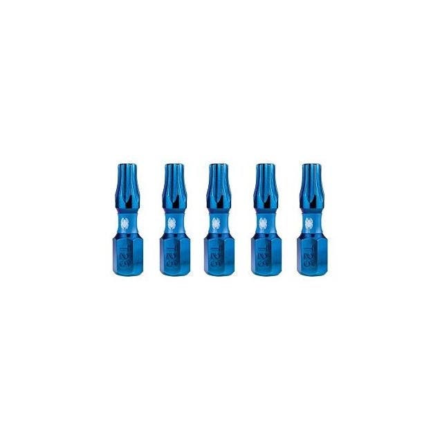 Spyder Mach-Blue 1 In. T25 Torx Impact Screwdriver Bit (5-Pack)