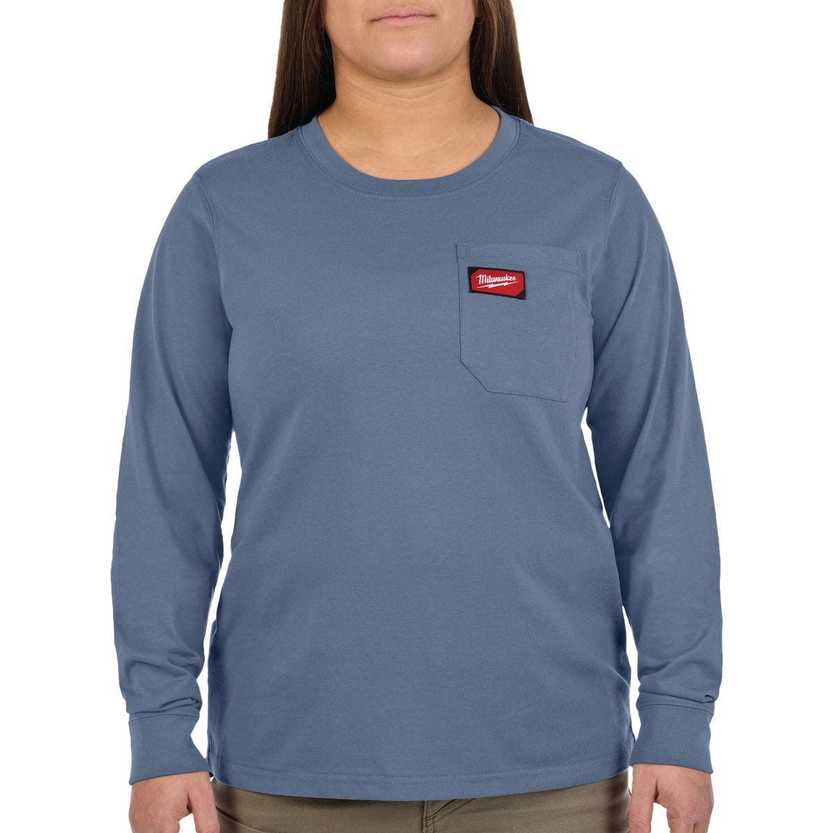 Milwaukee GRIDIRON Women's Large Blue Long Sleeve Pocket T-Shirt Milwaukee GRIDIRON Women's Large Blue Long Sleeve Pocket T-Shirt