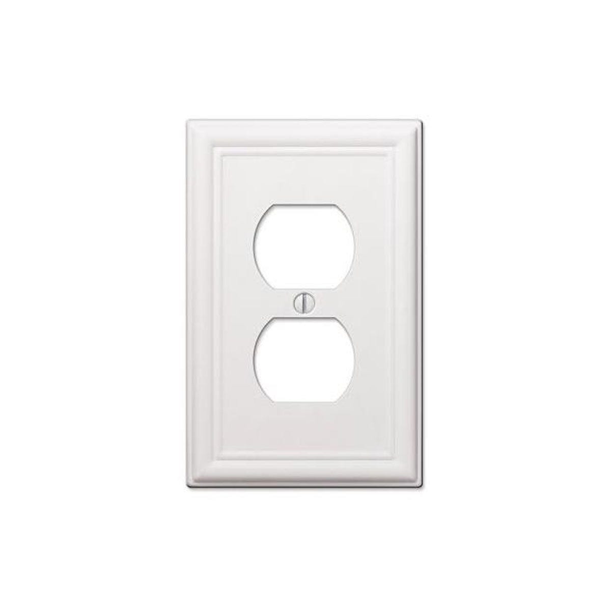 Westek Chelsea White Steel 1-Duplex Wall Plate