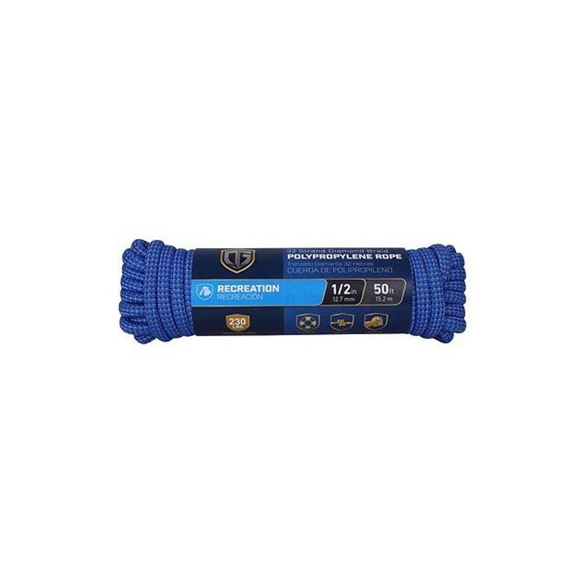Richelieu 1/2 In. x 50 Ft. 32 Strand Diamond Braid Polypropylene Rope