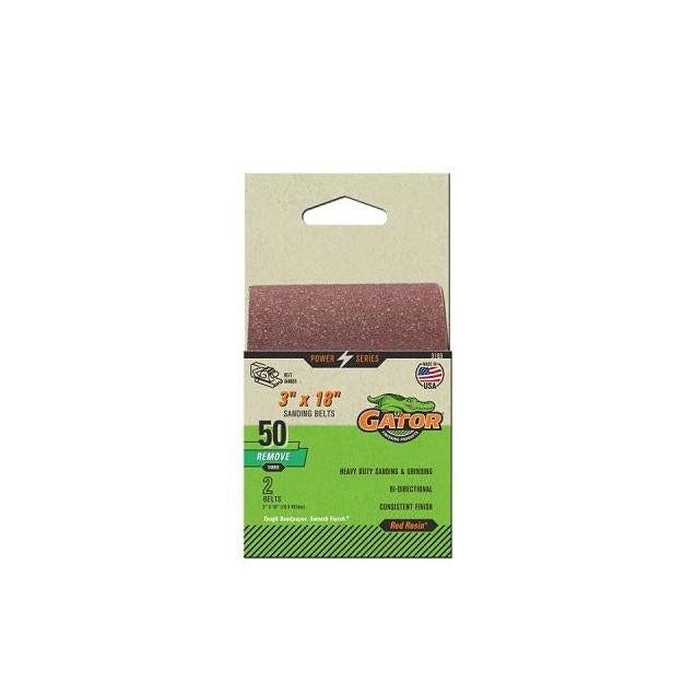Gator 3 In. x 18 In. 50-Grit Aluminum Oxide Sanding Belt (2-Pack)