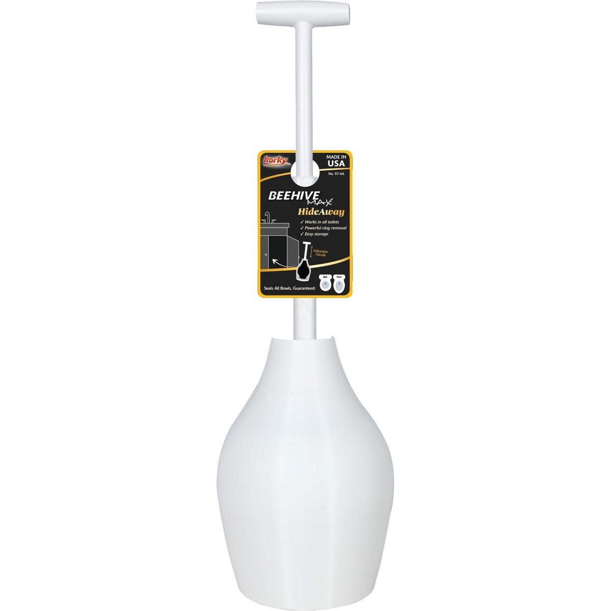 Korky Beehive Max HideAway Telescoping Plunger with Holder