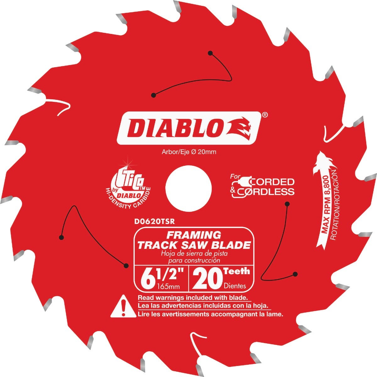 Diablo 6-1/2 In. 20-Tooth Framing Track Saw Blade Diablo 6-1/2 In. 20-Tooth Framing Track Saw Blade