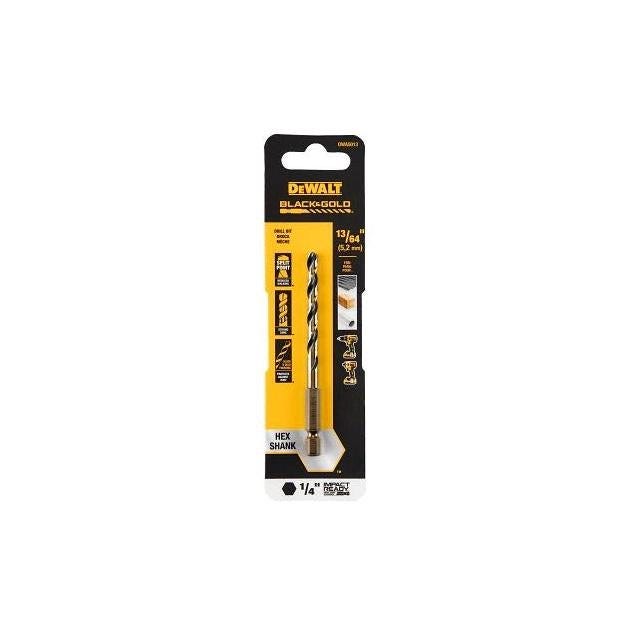 DeWalt Black & Gold HSS Impact Ready 13/64 In. Hex Shank Drill Bit