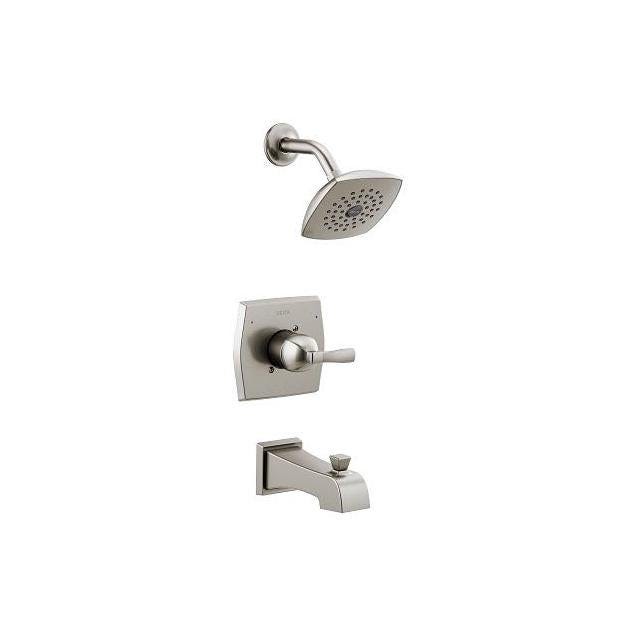 Delta Stainless Tub & Shower Faucet & Showerhead Delta Stainless Tub & Shower Faucet & Showerhead