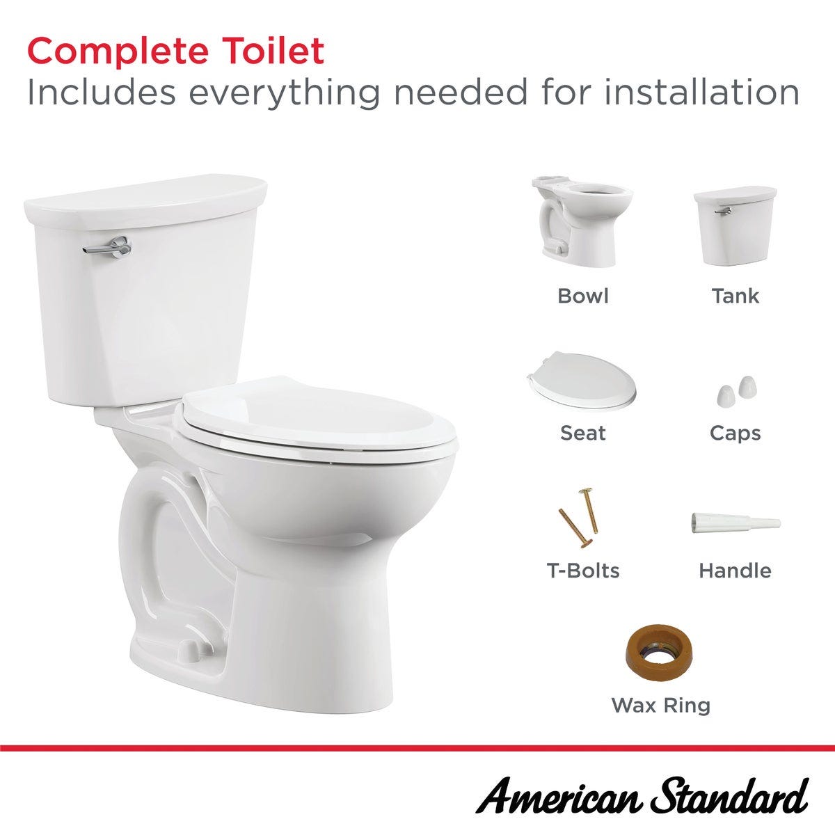 American Standard Cadet 10 In. Rough-In White Chair Height Elongated Bowl 1.28 GPF Toilet - photo 7 American Standard Cadet 10 In. Rough-In White Chair Height Elongated Bowl 1.28 GPF Toilet - photo 7