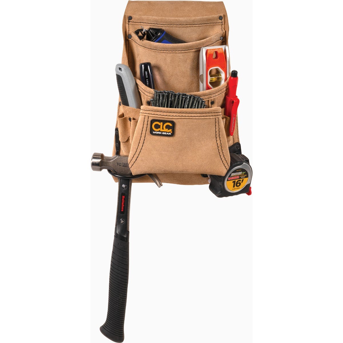 CLC 10-Pocket Suede Leather Carpenter's Nail & Tool Bag - photo 2
