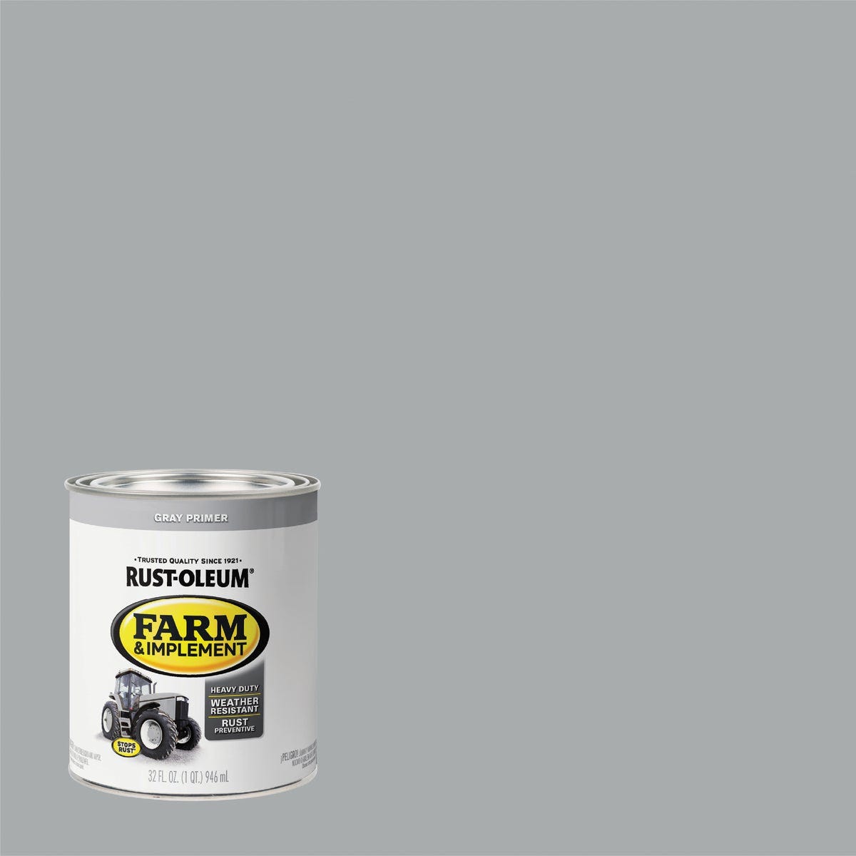 Rust-Oleum Farm & Implement Paint, Flat Gray Primer, Qt.