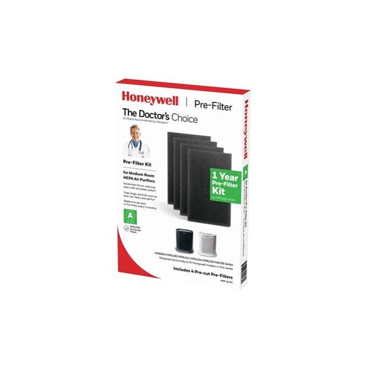 Honeywell Pre-Cut Carbon Pre-Filter for Air Purifiers HPA5100 & HPA100 (4-Pack)