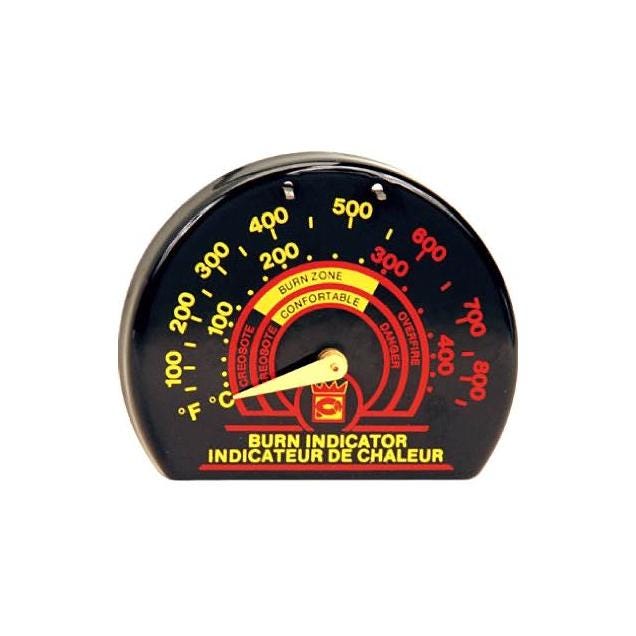 Imperial Black Stove Pipe Thermometer
