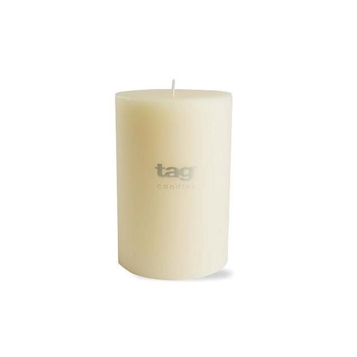 Tag 4 In. x 6 In. Ivory Cotton Wick Pillar Candle