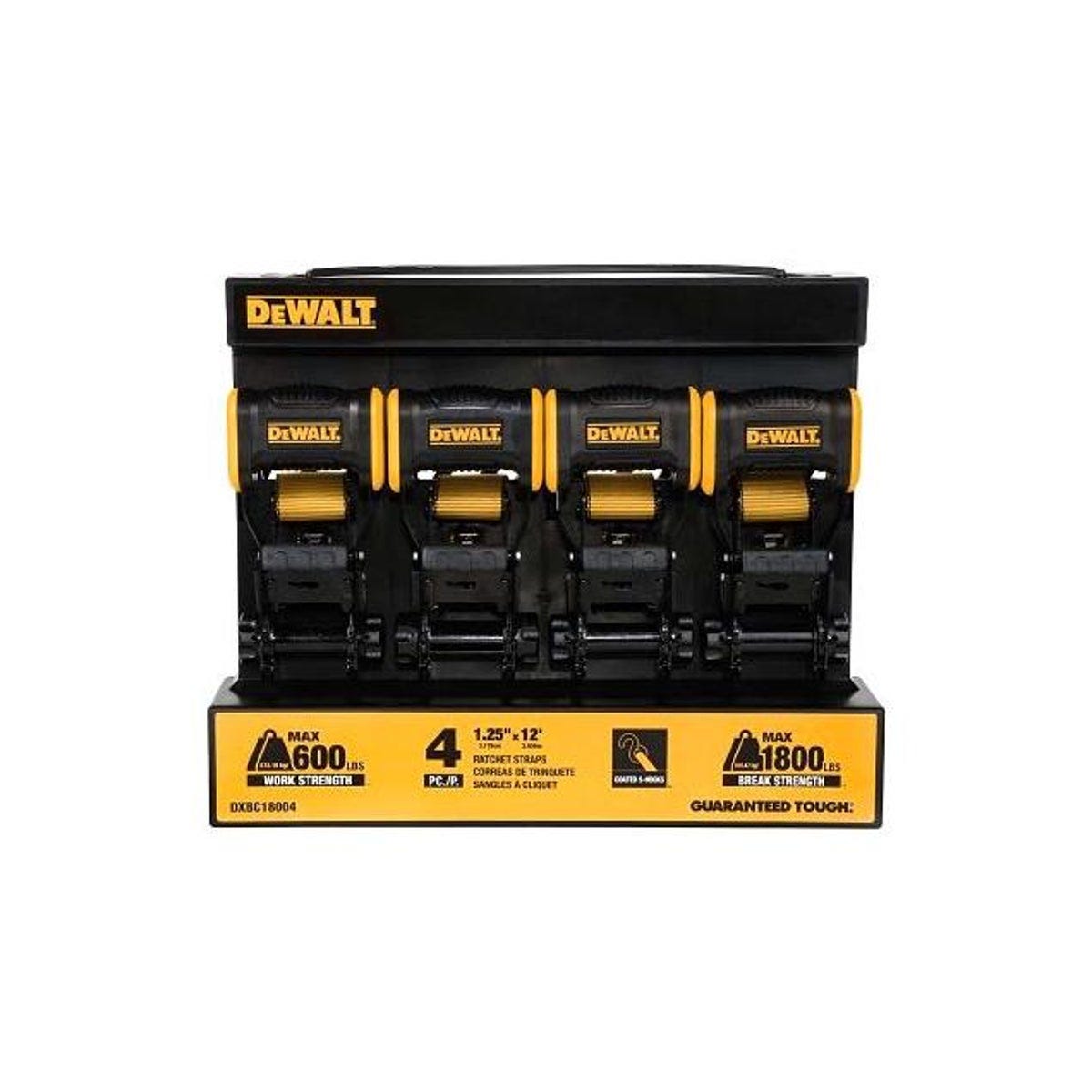 DeWalt 1.25 In. x 12 Ft. Ratchet Tie-Down Strap (4-Pack)