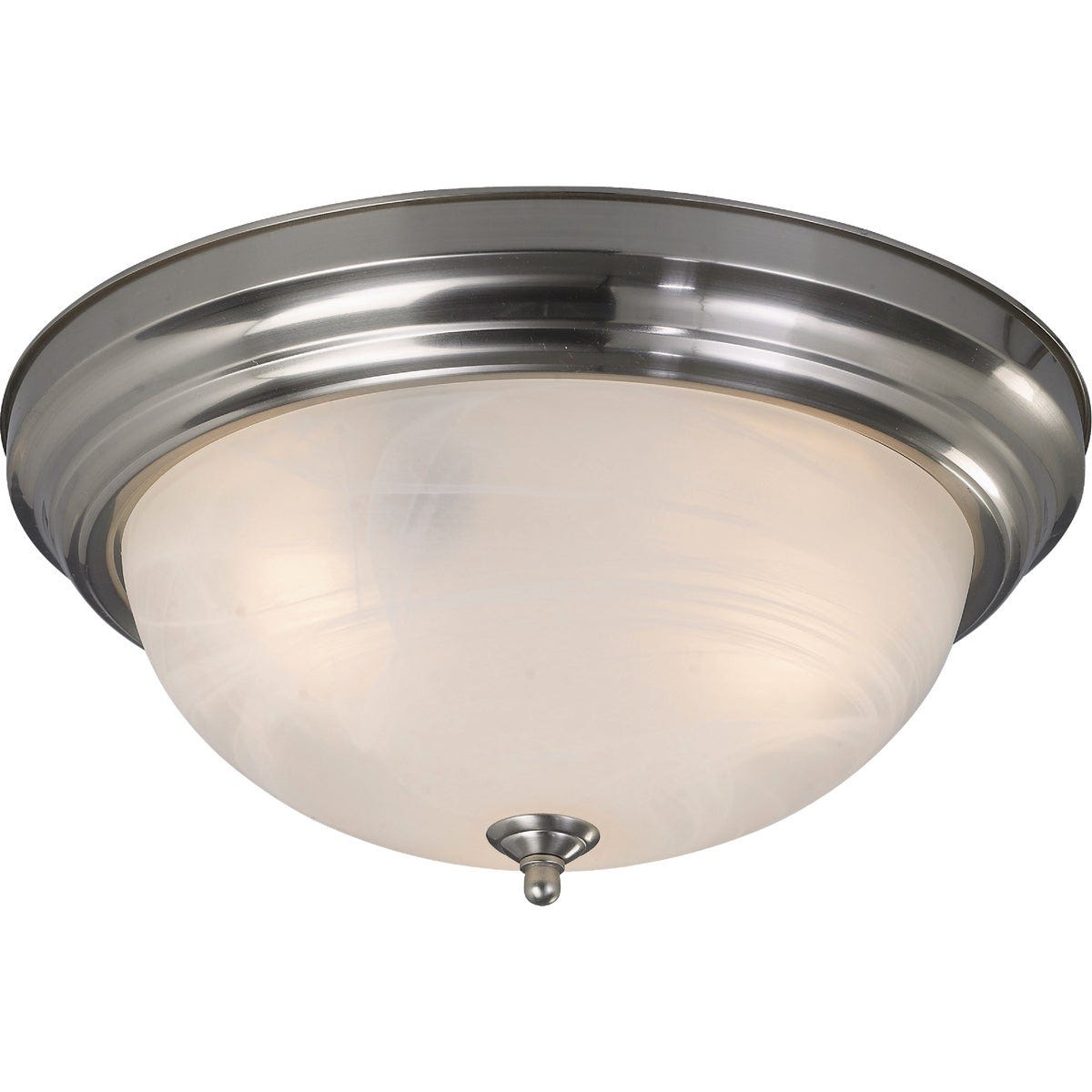 Canarm 15 In. 3-Light Brushed Nickel Alabaster Glass Flush Mount Ceiling Light Fixture Canarm 15 In. 3-Light Brushed Nickel Alabaster Glass Flush Mount Ceiling Light Fixture