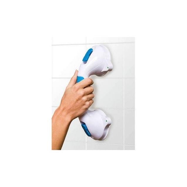 Carex 12 In. White Suction Cup Bathtub Grab Bar