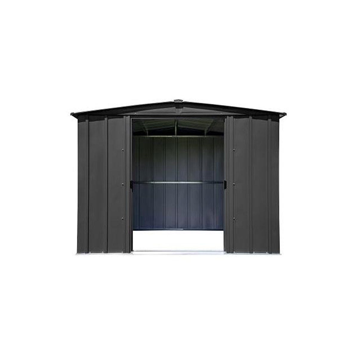 Arrow 8 Ft. x 6 Ft. Classic Steel Storage Shed, Charcoal - photo 2