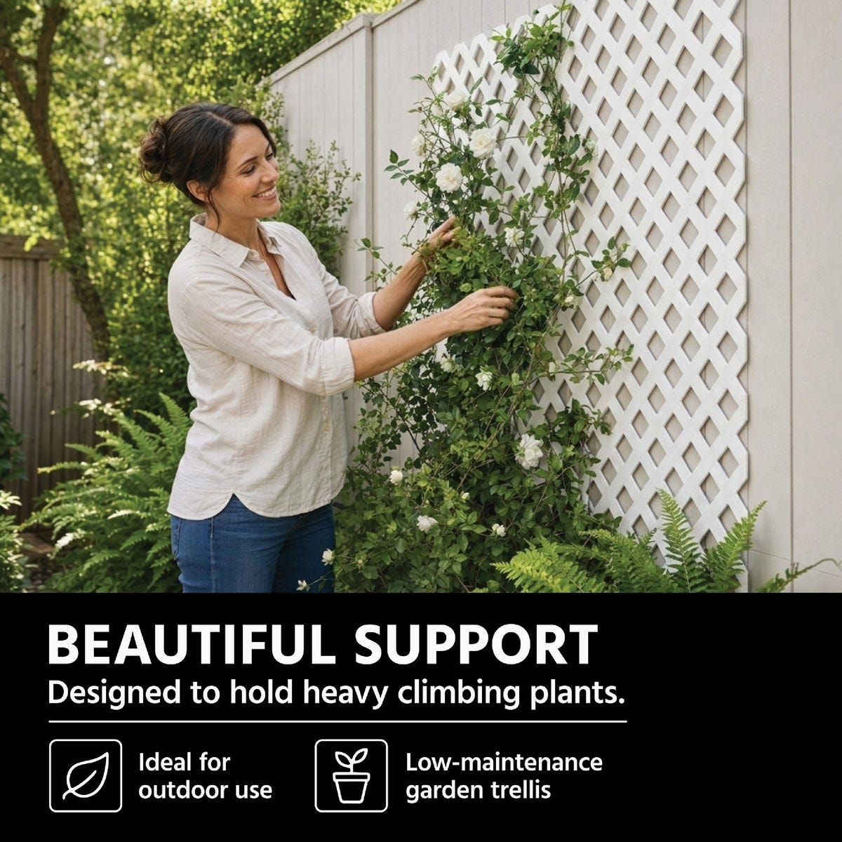 Grid Axcents 4 Ft. x 8 Ft. Traditional White Vinyl Lattice Panel - photo 6