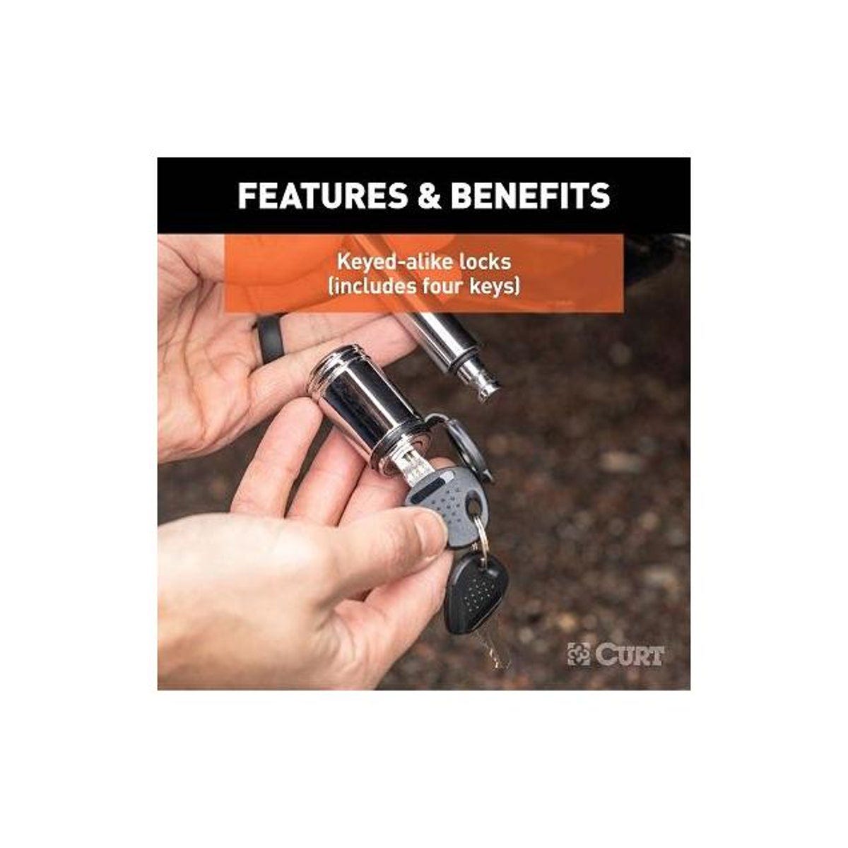 CURT 2 In. Receiver Hitch & Coupler Lock Set for 2-1/2 In. Latch - photo 4