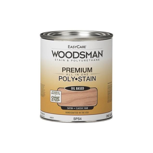 EasyCare Woodsman 1 Qt. Oil-Base Satin Classic Oak Stain & Polyurethane EasyCare Woodsman 1 Qt. Oil-Base Satin Classic Oak Stain & Polyurethane
