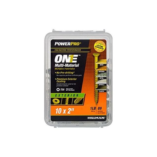 Hillman Power Pro One Exterior Screws, Flat Head, Bronze Epoxy Coated, #10 x 2 In. (95-Pack)