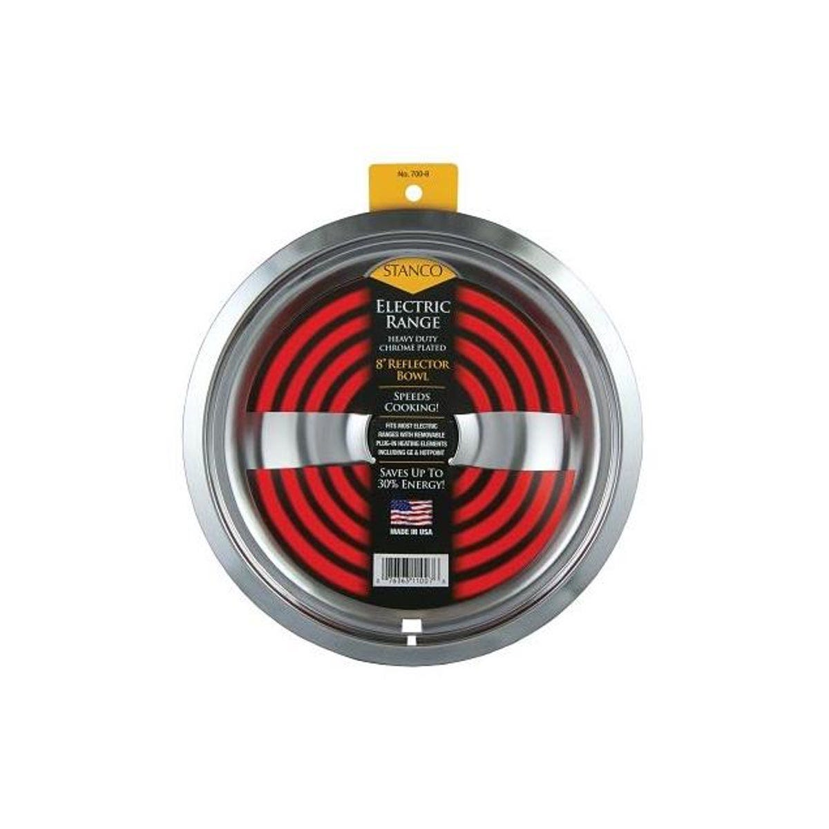 Stanco 8 In. Chrome Removable Element Electric Range Reflector Bowl Stanco 8 In. Chrome Removable Element Electric Range Reflector Bowl