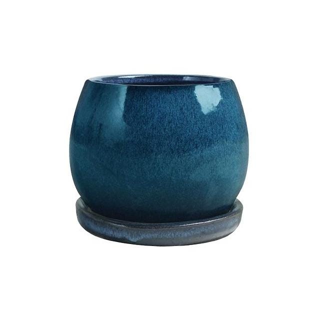Trendspot 8 In. Aqua Blue Artisan Planter