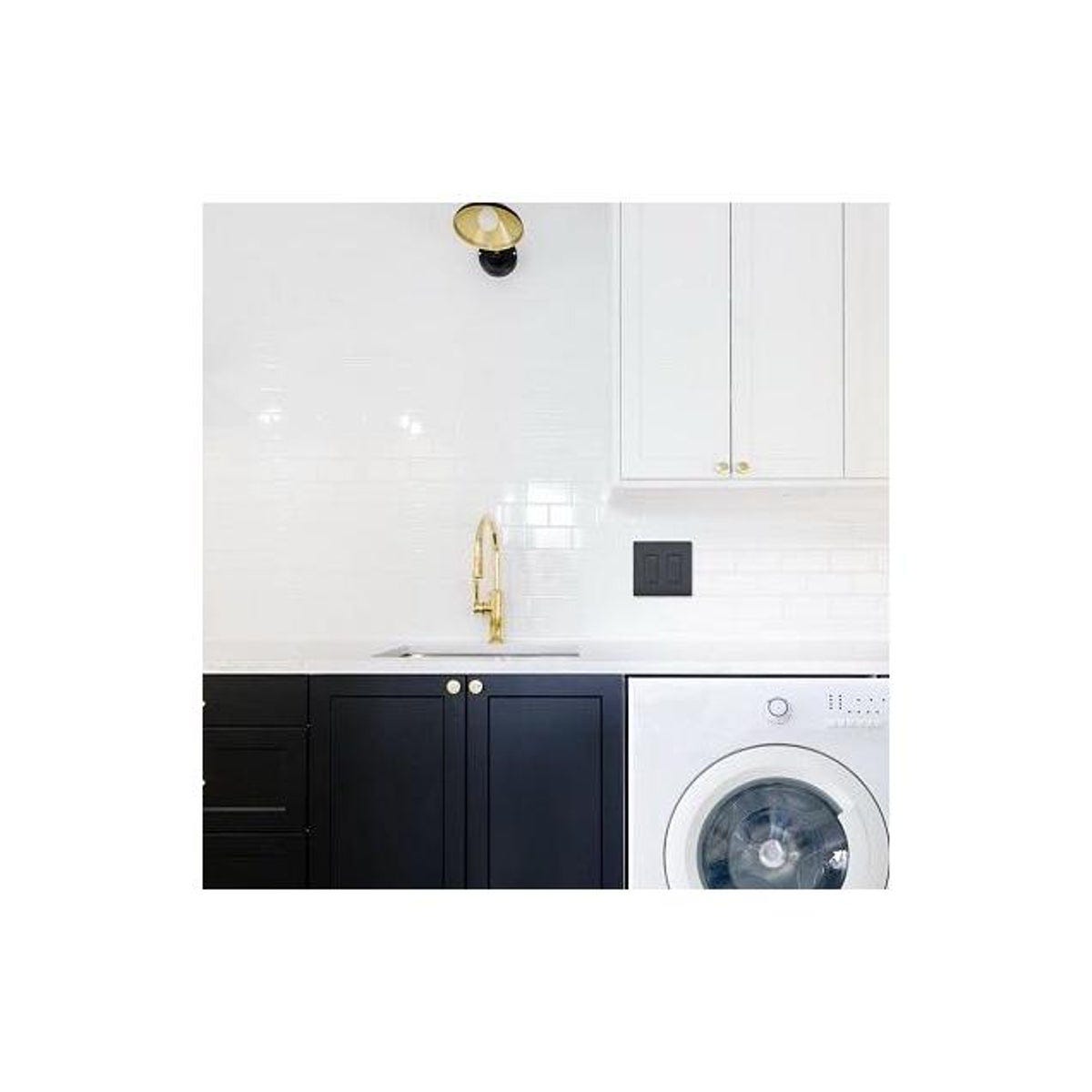 Radiant Black 2-Gang Screwless Wall Plate - photo 2