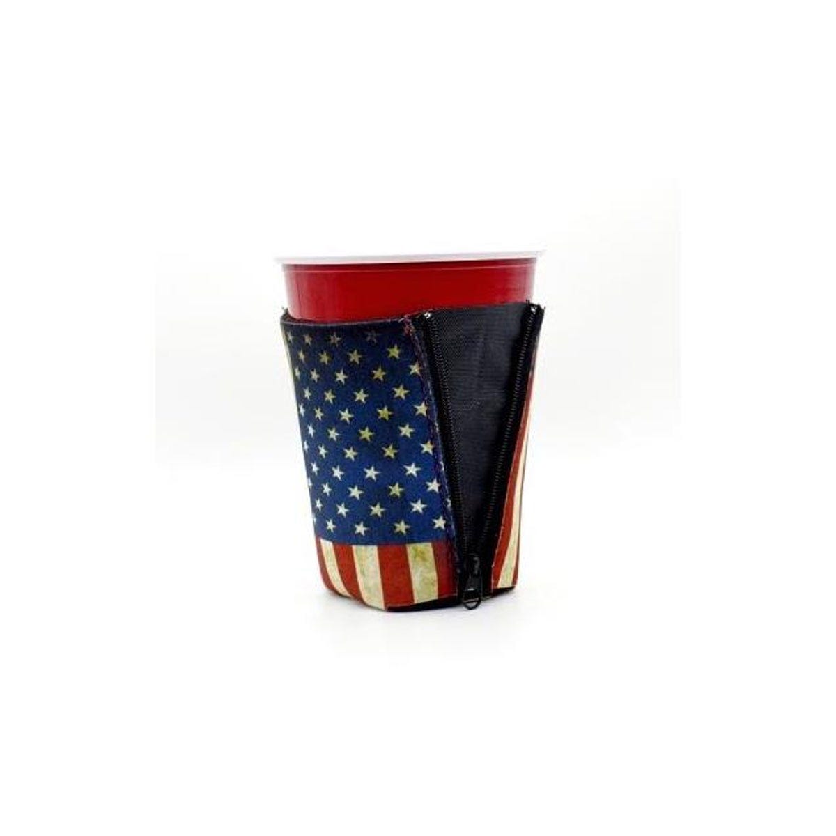 ZipSip American Flag Rustic Can Koozie