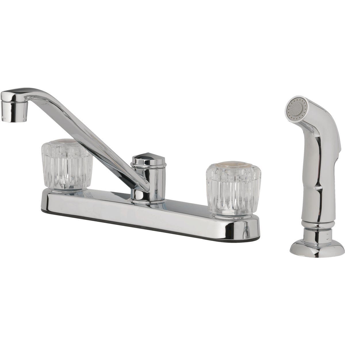Homepointe 3-Hole Low Arc Kitchen Faucet with Side Sprayer, Chrome Homepointe 3-Hole Low Arc Kitchen Faucet with Side Sprayer, Chrome