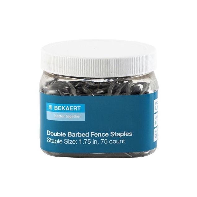 Bekaert 1-3/4 In. 8 ga Bezinal Coating Barbed Fence Staples (75-Count) Bekaert 1-3/4 In. 8 ga Bezinal Coating Barbed Fence Staples (75-Count)