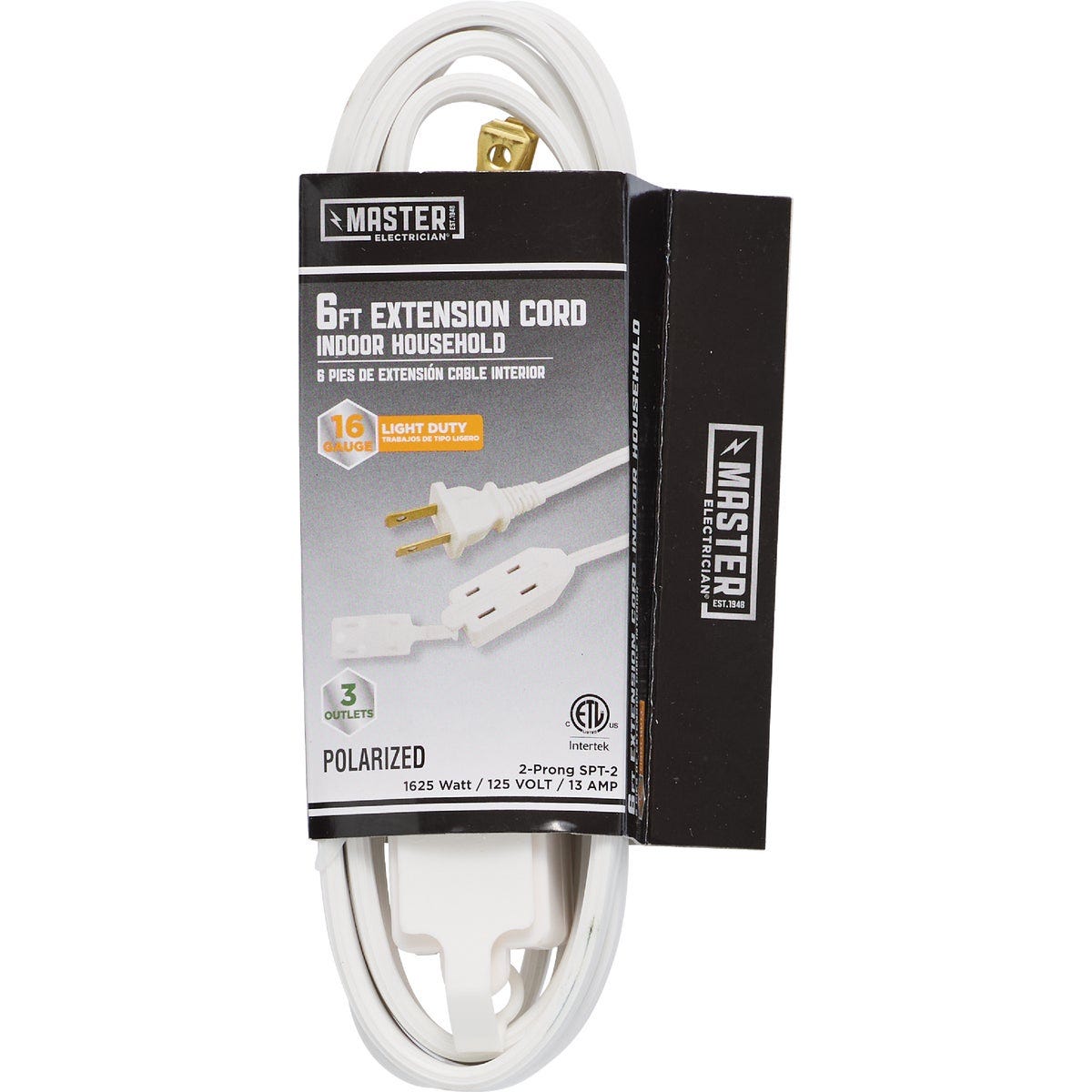 Master Electrician 6 Ft. 16/2 White Cube Tap Extension Cord Master Electrician 6 Ft. 16/2 White Cube Tap Extension Cord