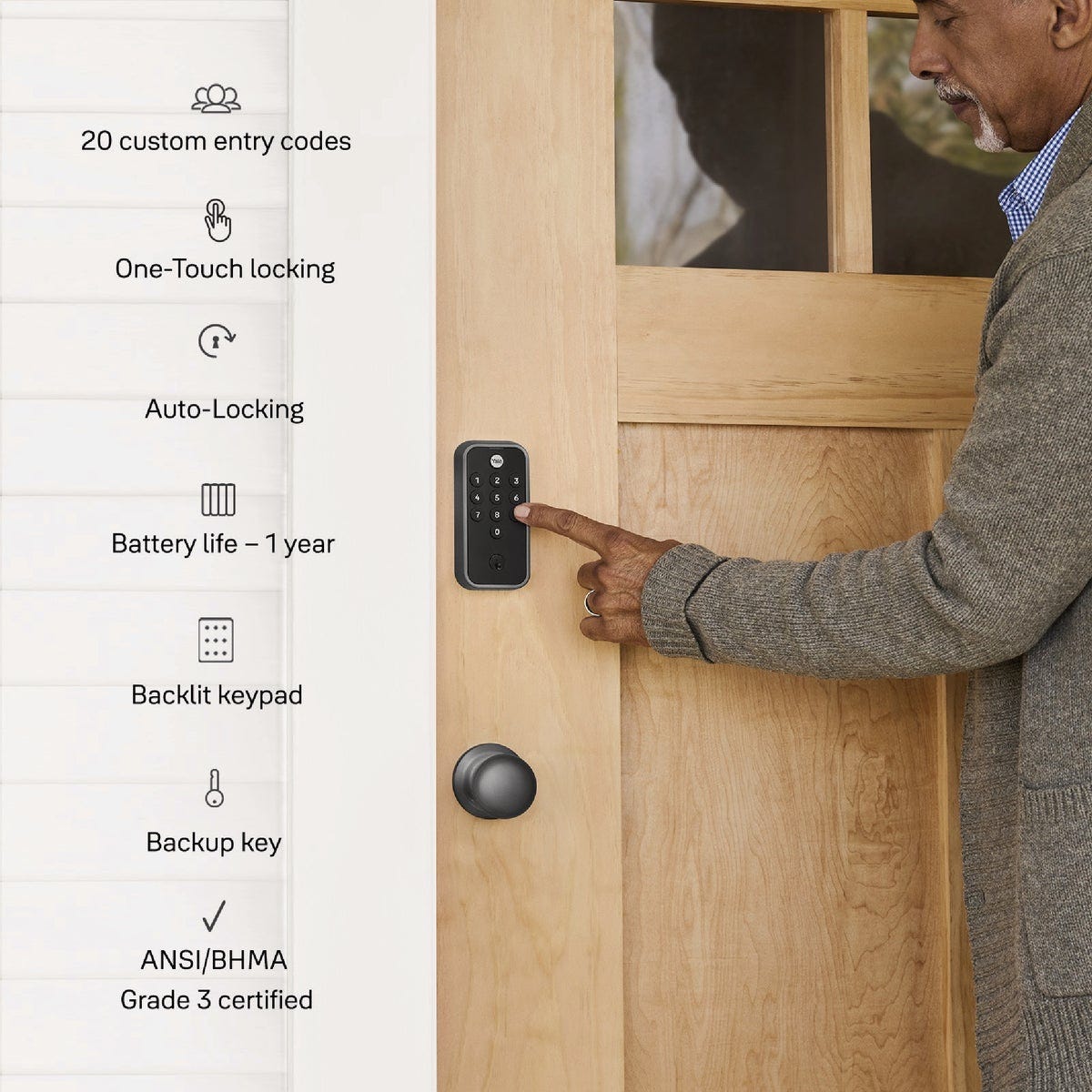 Yale Code Black Suede Electronic Lock Keypad Deadbolt - photo 6 Yale Code Black Suede Electronic Lock Keypad Deadbolt - photo 6