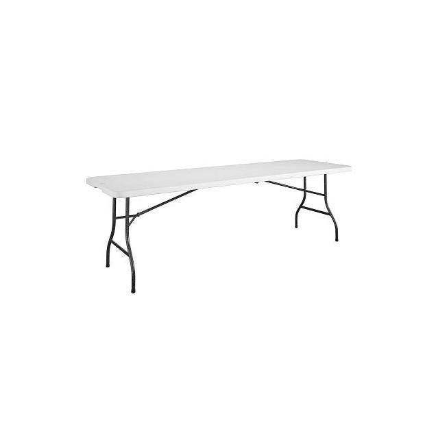 COSCO 8 Ft. White Resin Top Fold-in-Half Table COSCO 8 Ft. White Resin Top Fold-in-Half Table