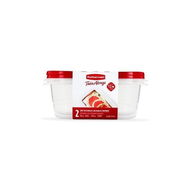 Rubbermaid TakeAlongs Food Storage Containers, 8 Cup, 2-Pack)