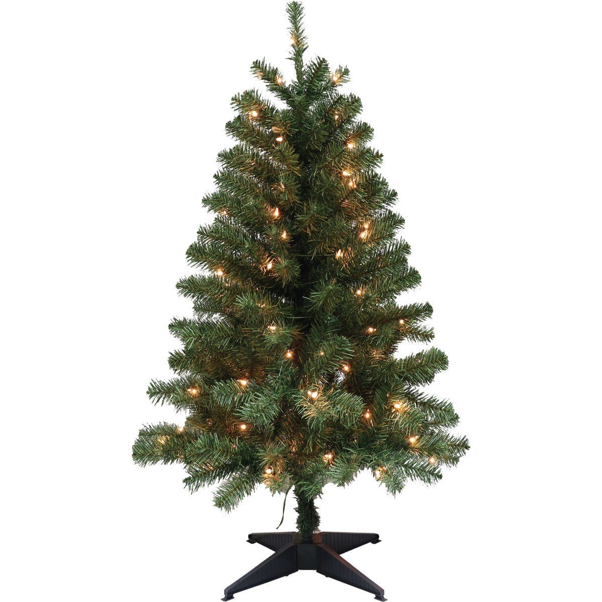 Puleo 4 Ft. 100-Bulb Clear Incandescent Prelit Christmas Tree