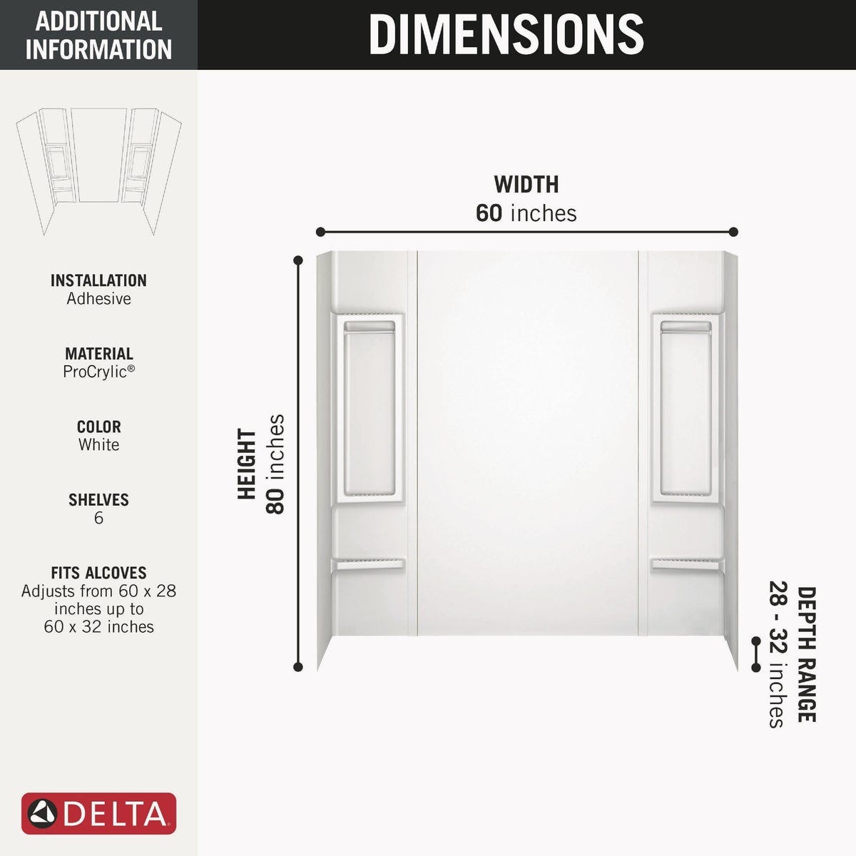 Delta 5-Piece White Galiant Bathtub Wall Surround Set - photo 2 Delta 5-Piece White Galiant Bathtub Wall Surround Set - photo 2