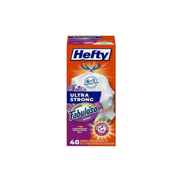 Hefty 40-Ct. 13-Gal. Ultra Strong Drawstring Kitchen Trash Bags