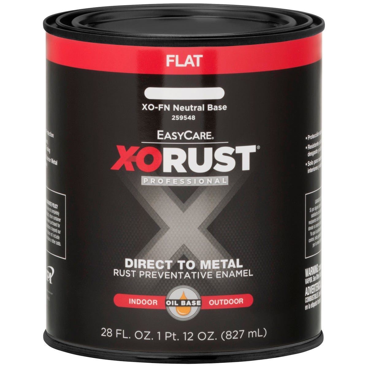 EasyCare X-O Rust Premium 1 Qt. Flat Neutral Base Anti-Rust Oil-Base Paint