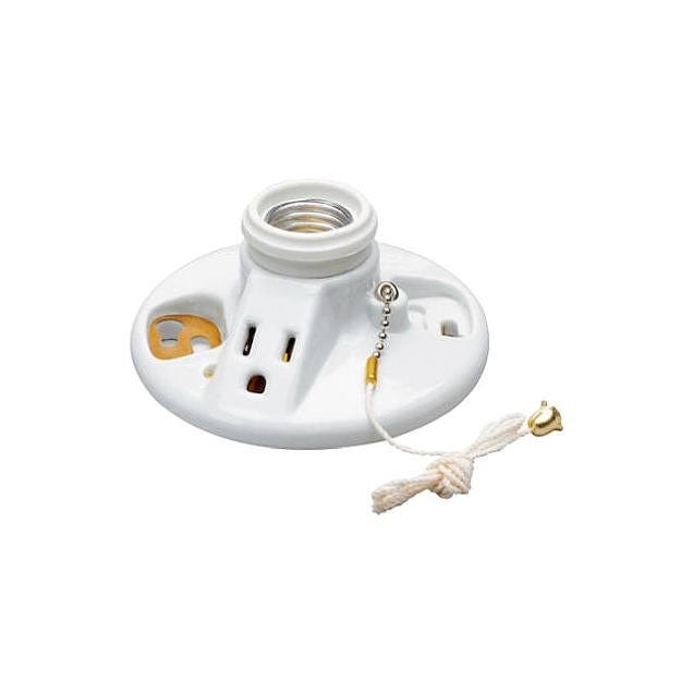 Legrand Pass & Seymour 250W Porcelain Pull Chain Lampholder