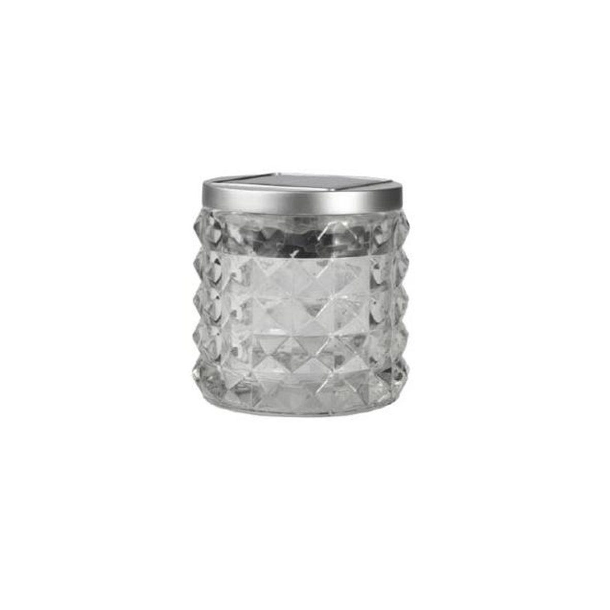 Moonrays Solar LED Glass Tabletop Jar, Rotating Light Effect