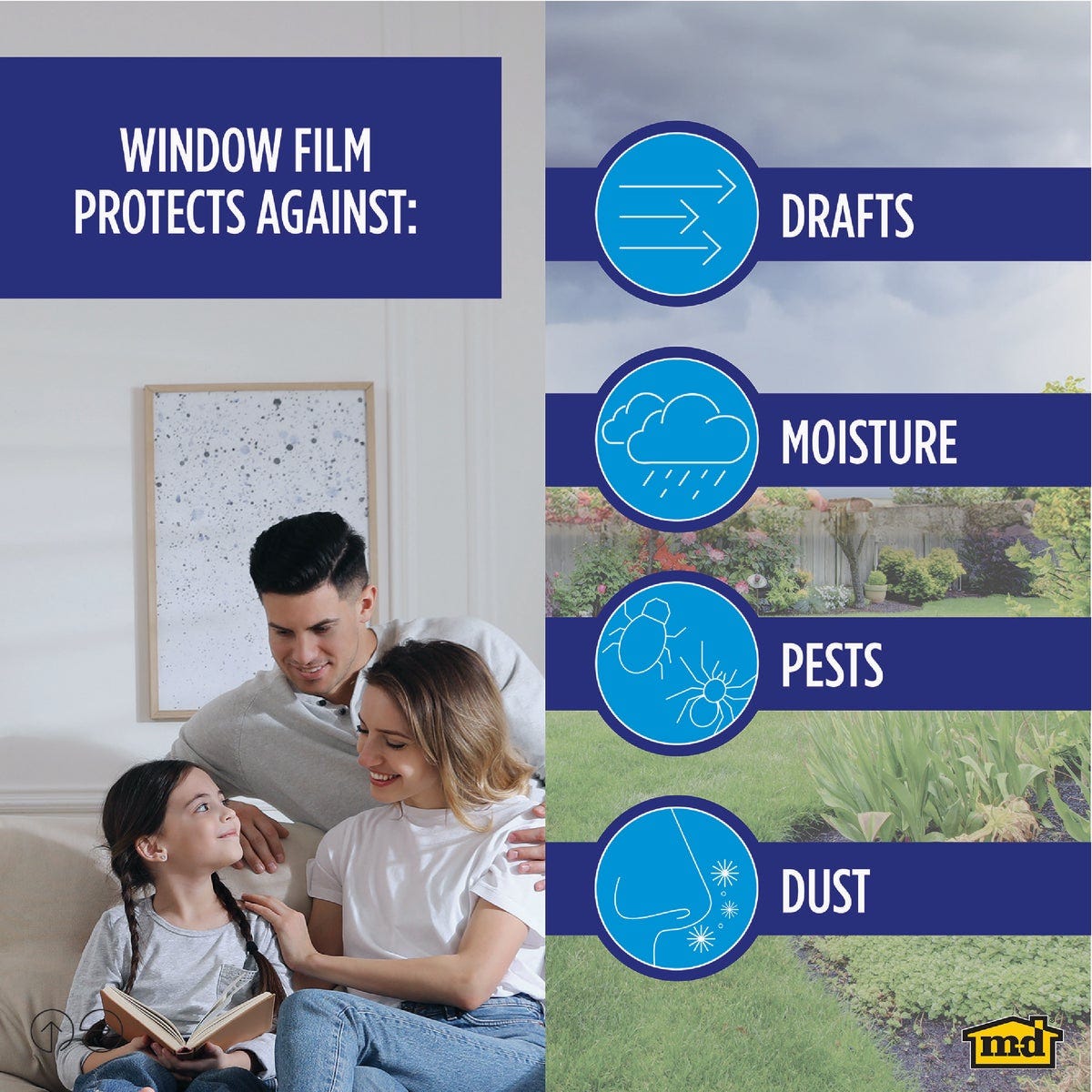 M-D Building Products Polar Block 84 In. x 110 In. Clear Plastic Large Patio Window Insulation Kit - photo 3