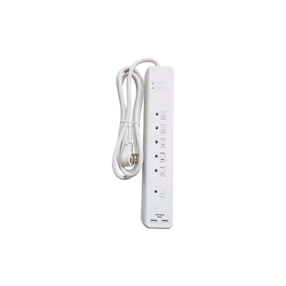 Master Electrician 6 Outlets & 2 USB Ports Surge Strip Master Electrician 6 Outlets & 2 USB Ports Surge Strip