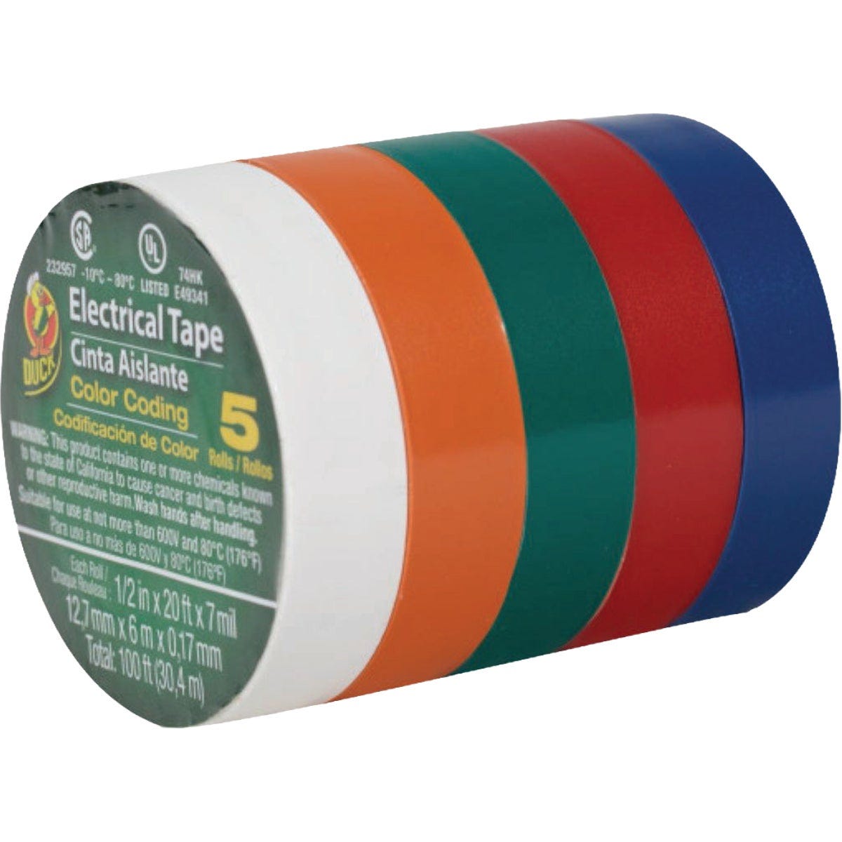 Duck Brand 0.75 In. x 20 Ft. x 7 mil Multi-Color Professional Electrical Tape (5-Pack) Duck Brand 0.75 In. x 20 Ft. x 7 mil Multi-Color Professional Electrical Tape (5-Pack)