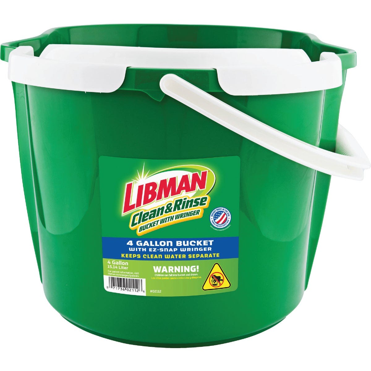 Libman 4 Gal. Green Clean & Rinse Bucket with Wringer Libman 4 Gal. Green Clean & Rinse Bucket with Wringer