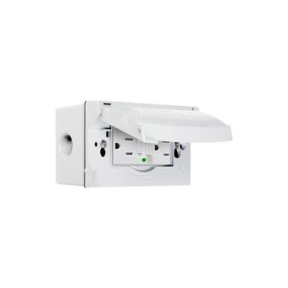 Raco 125V 15A White Ground Fault Circuit Interrupter Outlet Kit Raco 125V 15A White Ground Fault Circuit Interrupter Outlet Kit
