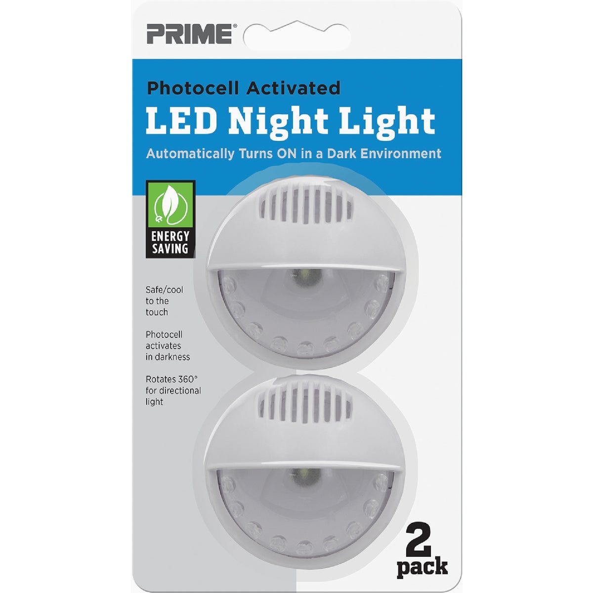 Prime Automatic Rotating LED Night Lights (2-Pack)