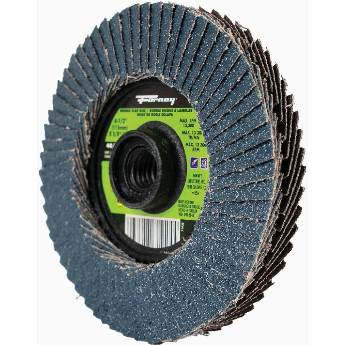 Forney 4-1/2 In. x 5/8 In. 40-Grit Type 29 Double Sided Flap Disc - photo 5